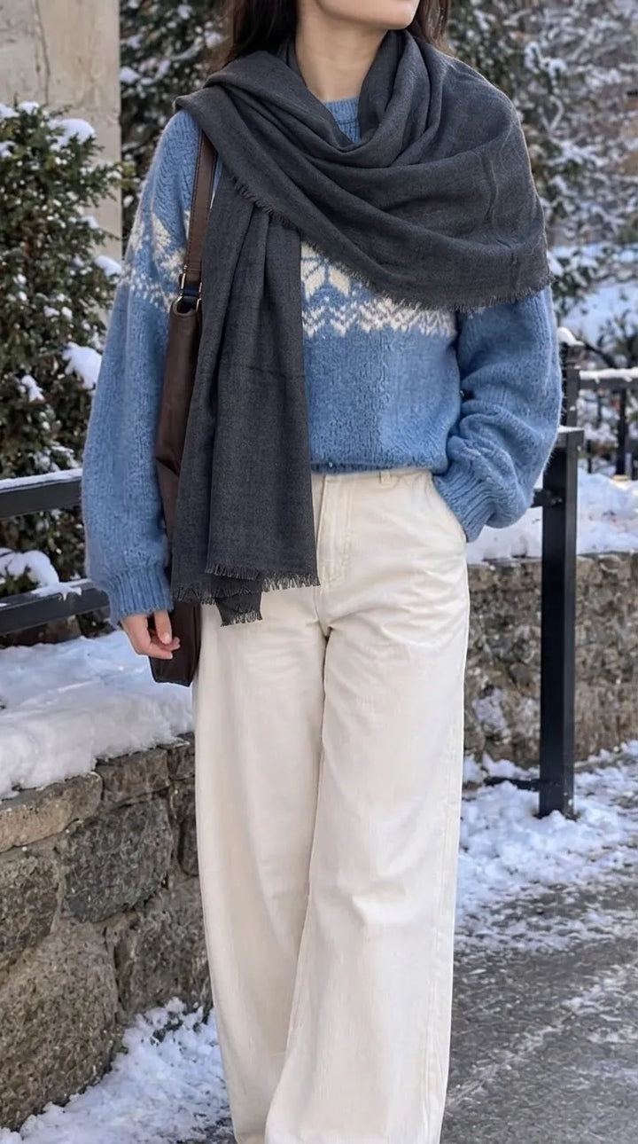 Dk Grey Winter Acrylic Stole PW675095