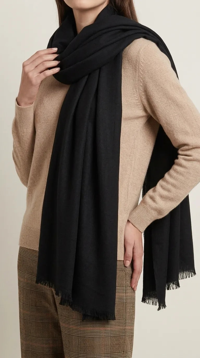 Black Winter Acrylic Stole PW675101