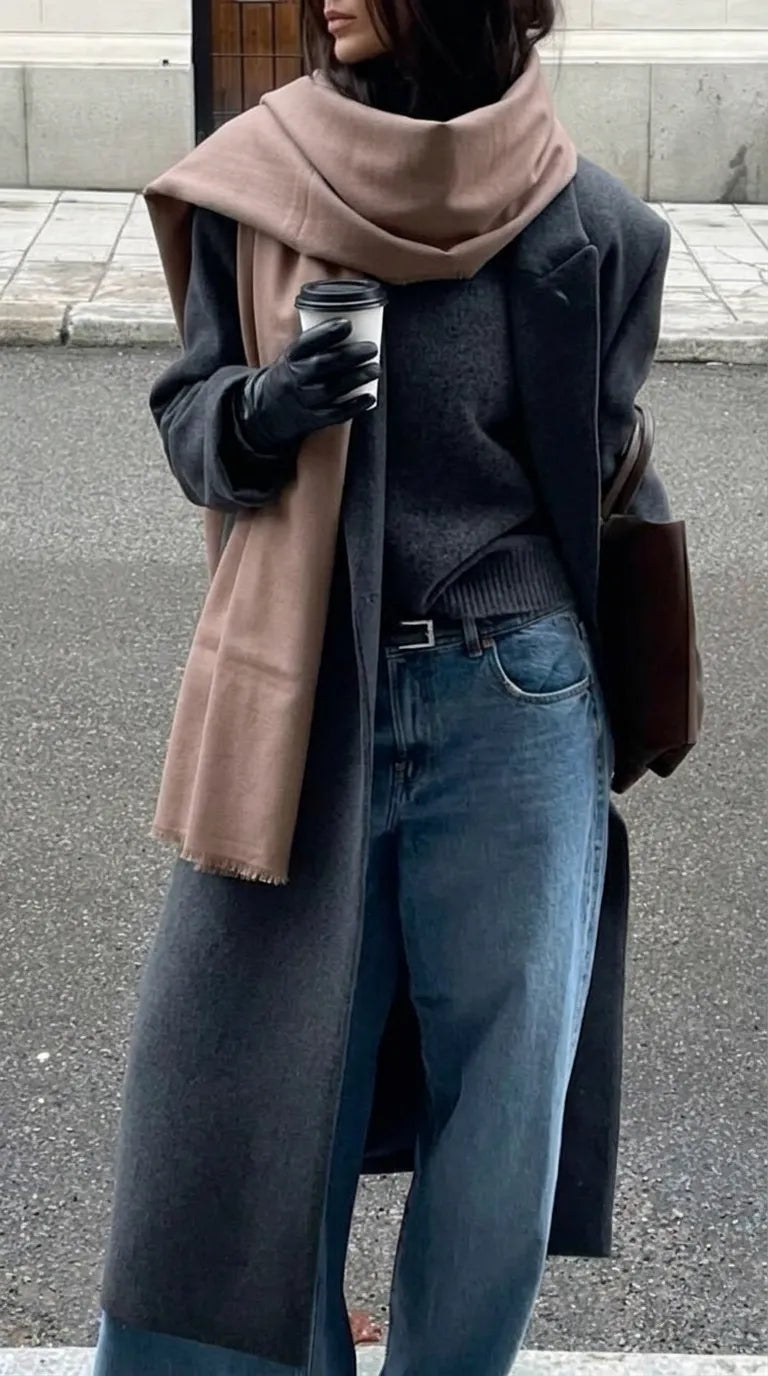 Khaki Winter Acrylic Stole PW675161