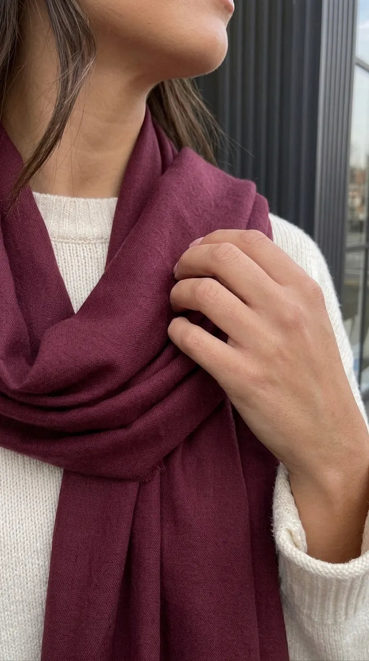 Maroon Winter Acrylic Stole PW675205