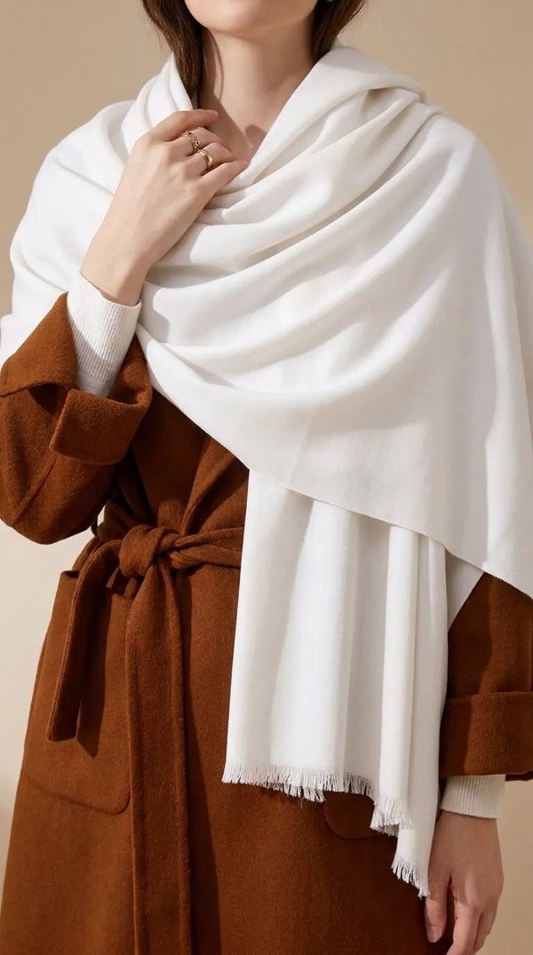 Off White Winter Acrylic Stole PW6752A6