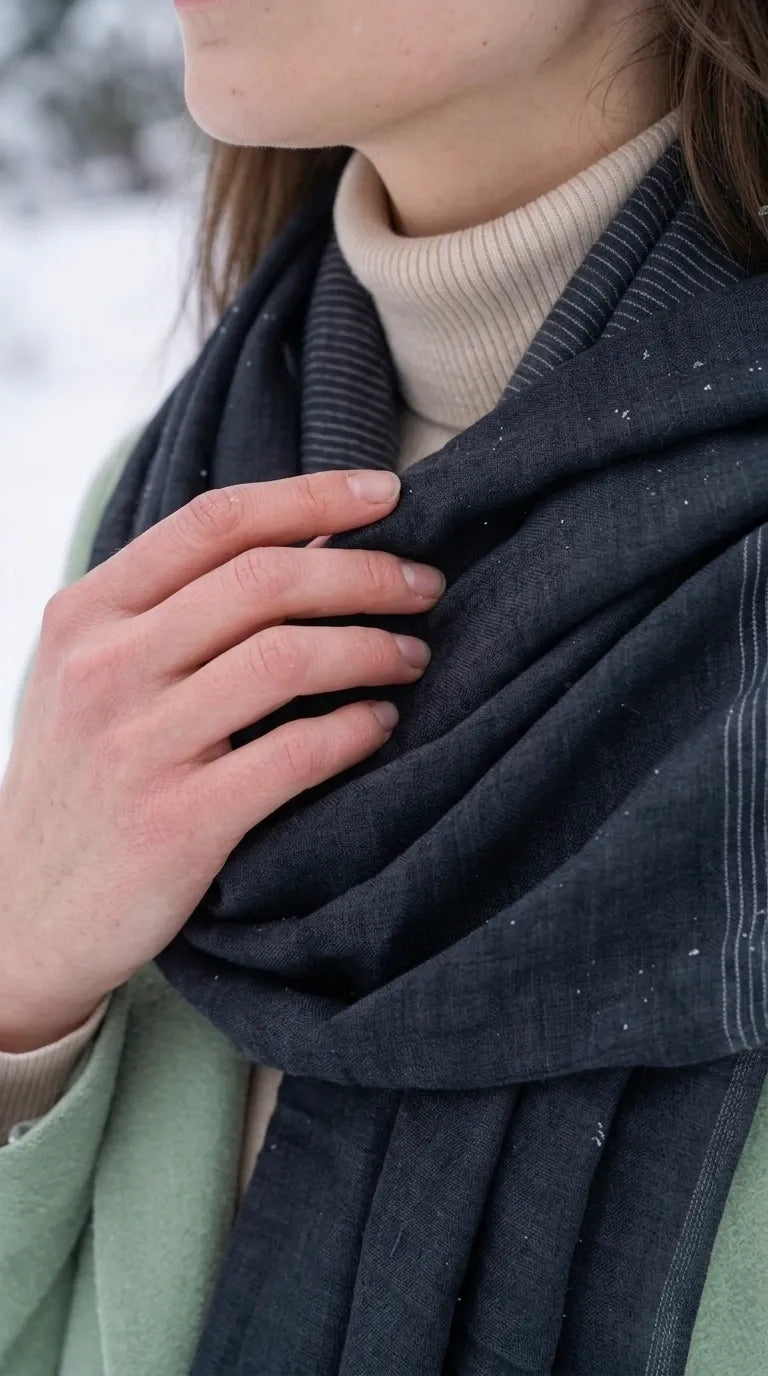 Black Winter Acrylic Stole PW675301