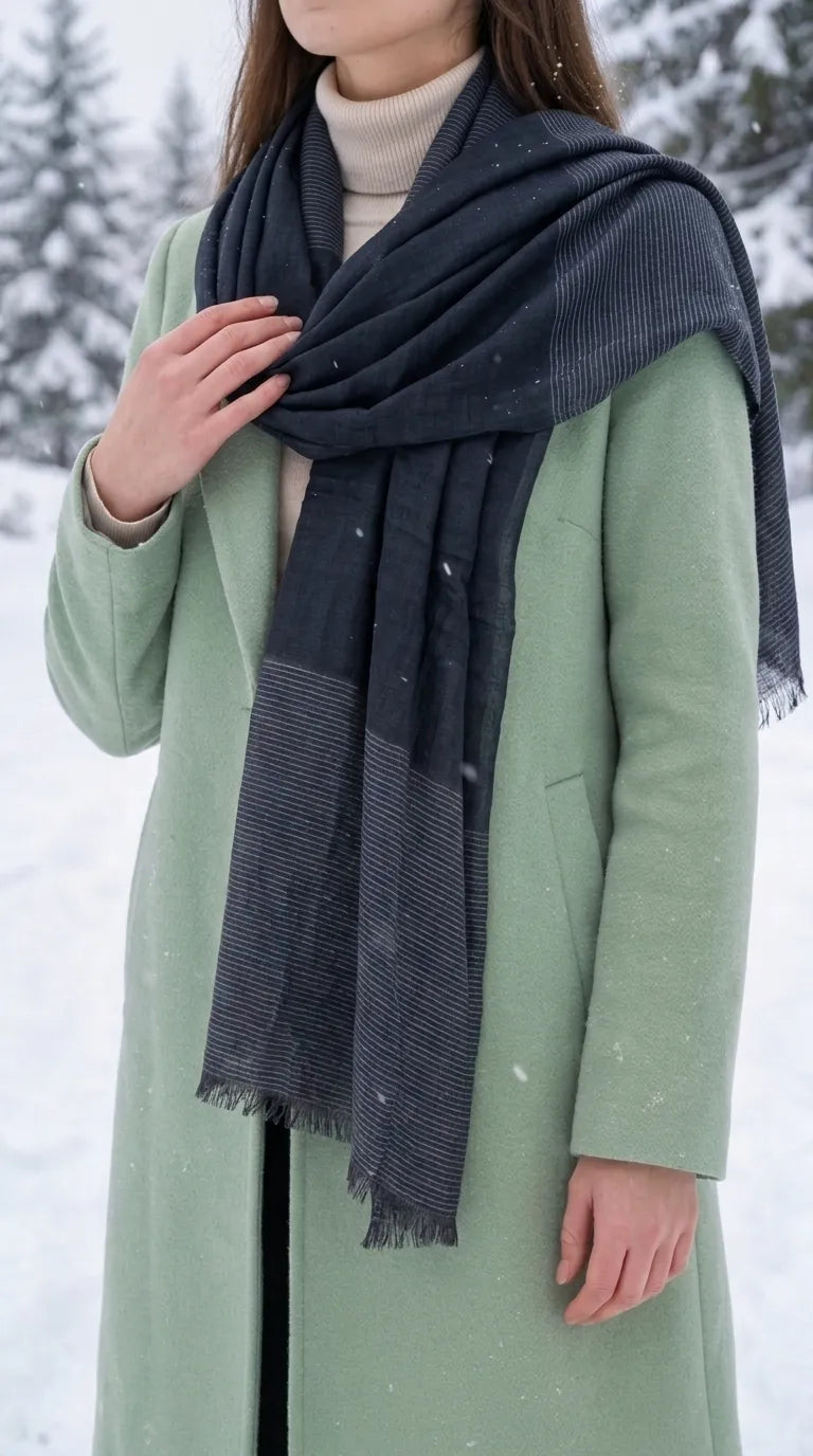 Black Winter Acrylic Stole PW675301