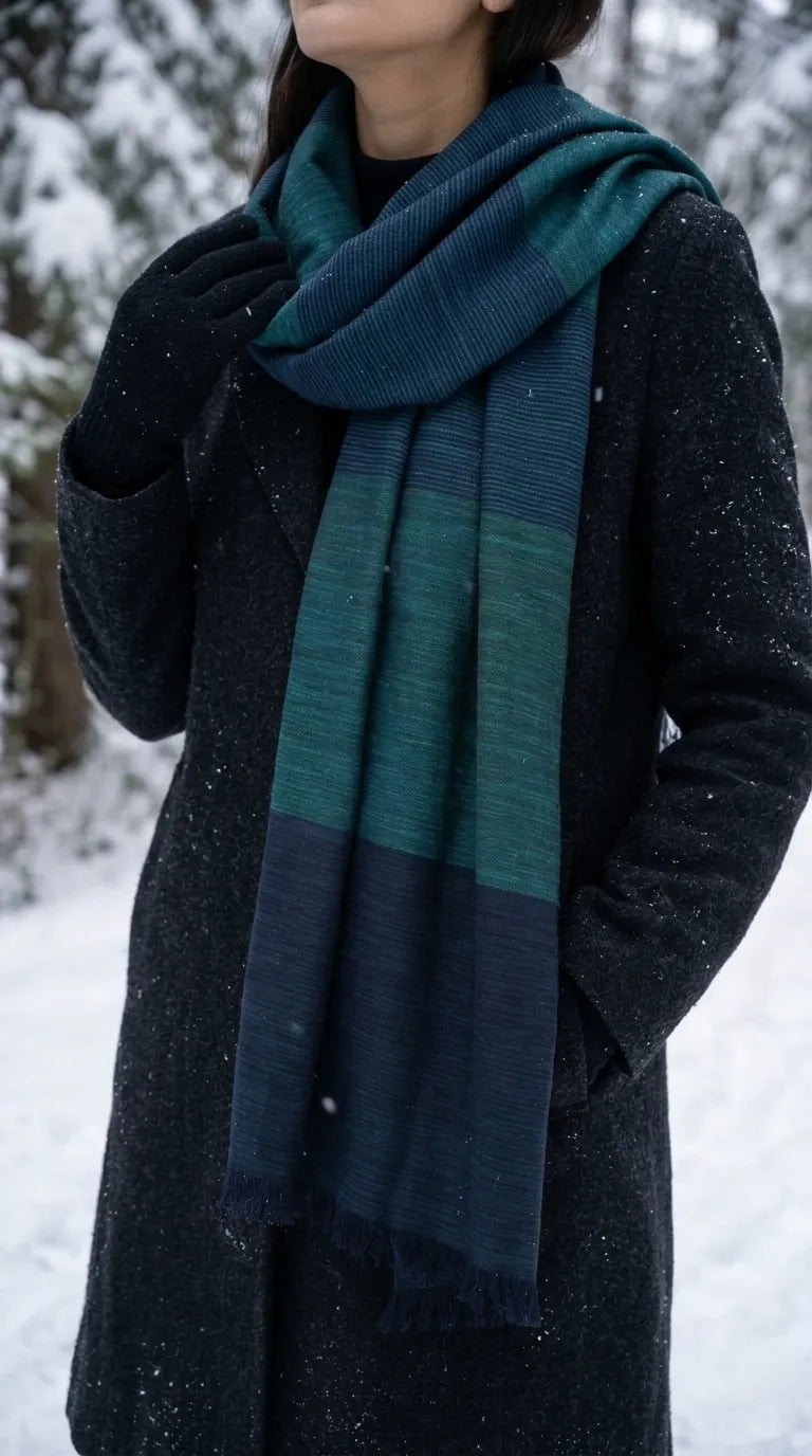 Green Winter Acrylic Stole PW675311