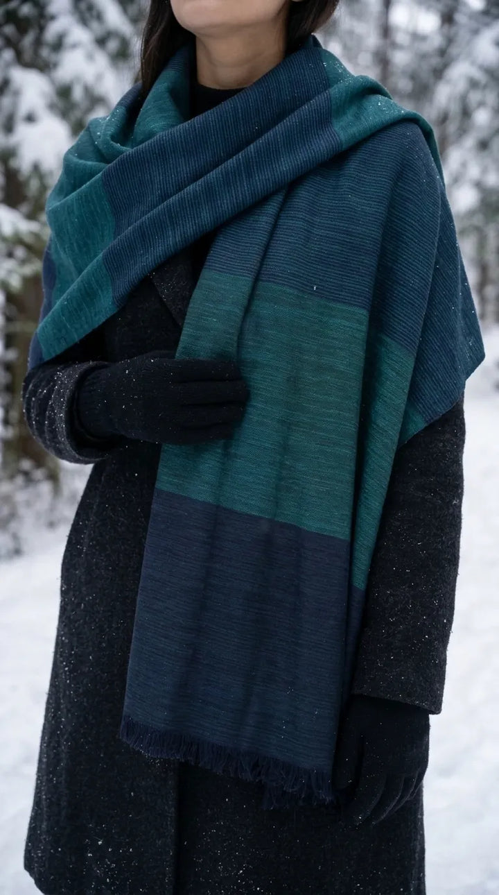Green Winter Acrylic Stole PW675311