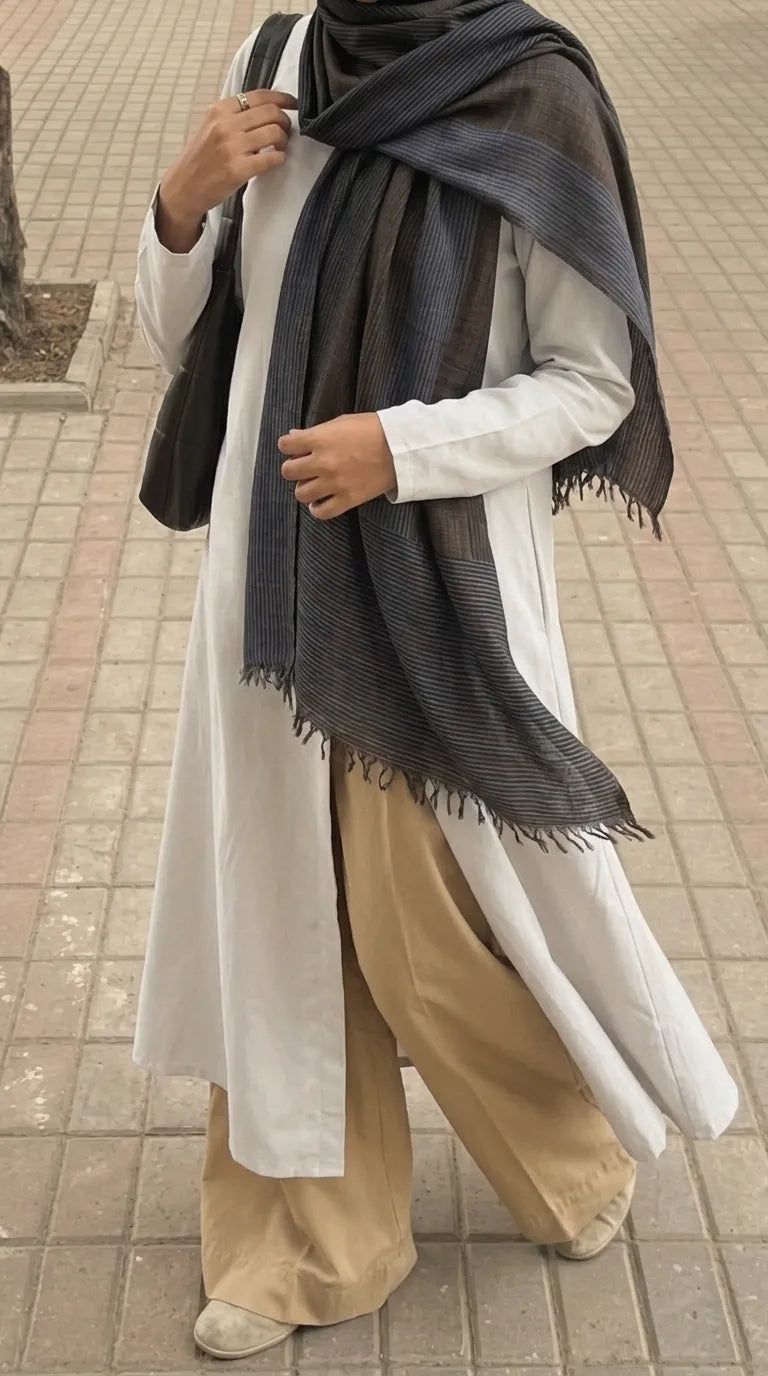 Chocolate Winter Acrylic Stole PW6753H2