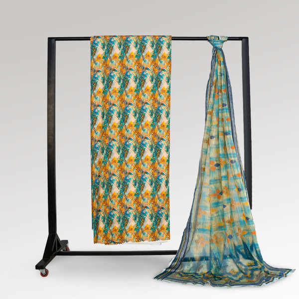 3PC- Unstitched Digital Printed Linen Suit PW9456