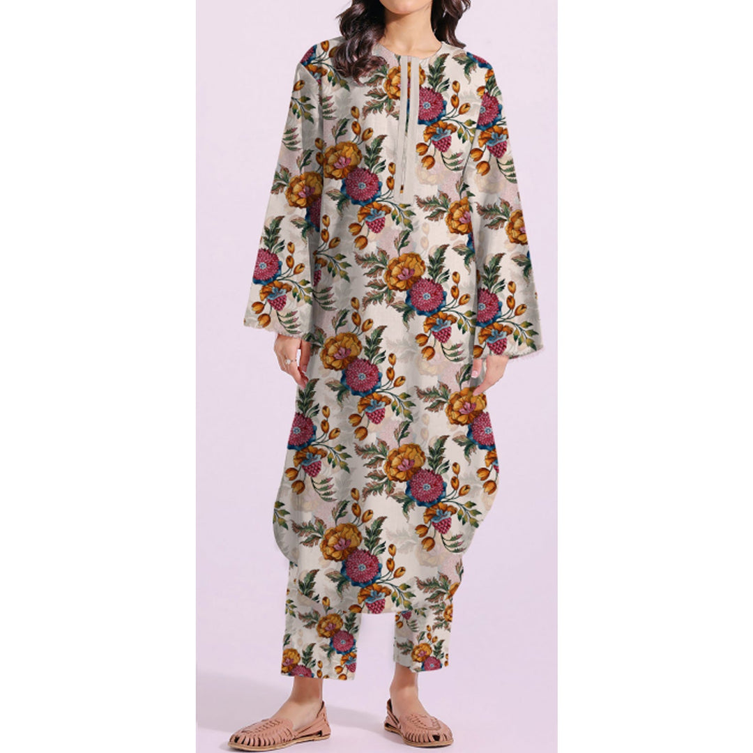 2PC- Unstitched Digital Printed Khaddar Suit PW9576