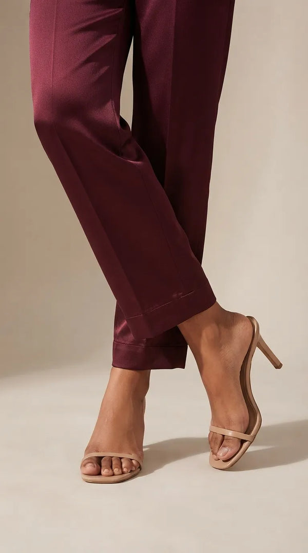 Maroon Plain Cambric Trouser Pl603305