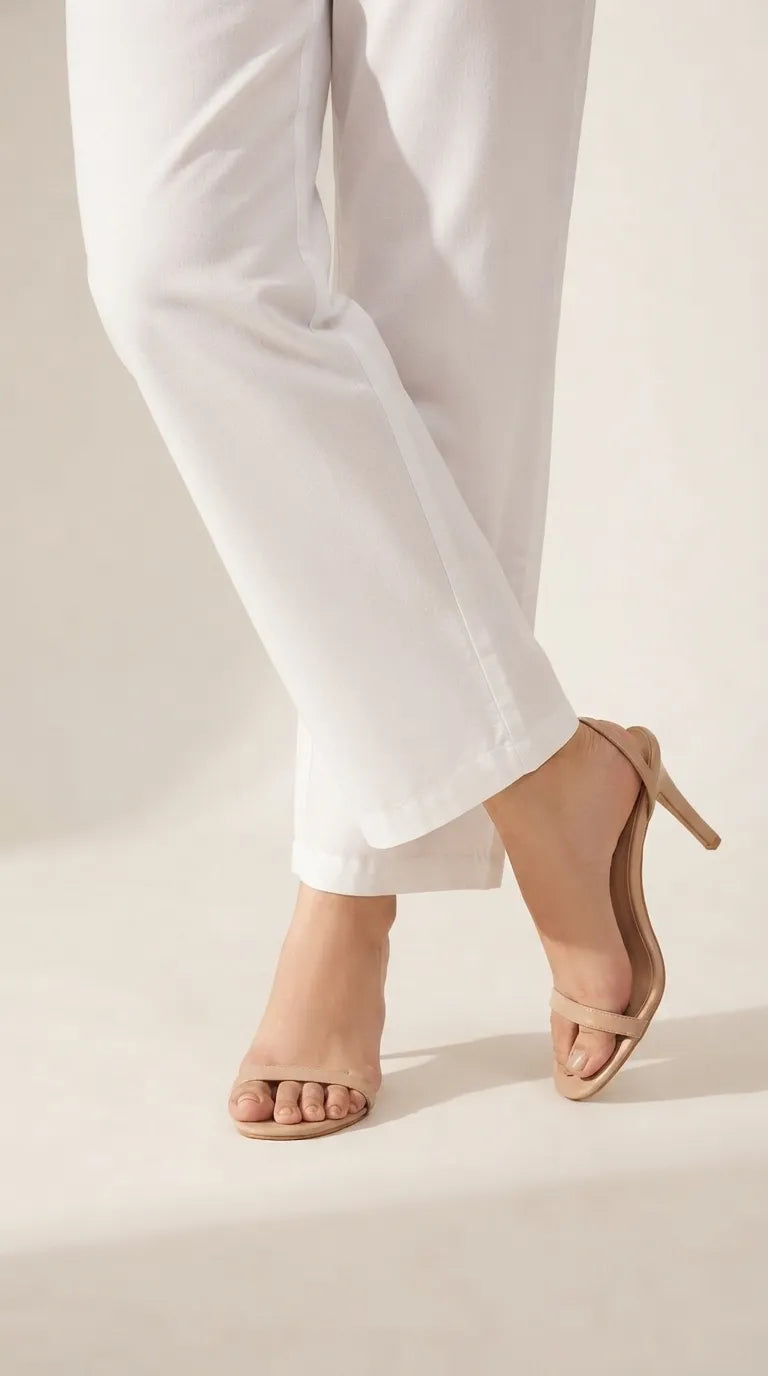 Off/White Plain Cambric Trouser Pl604193