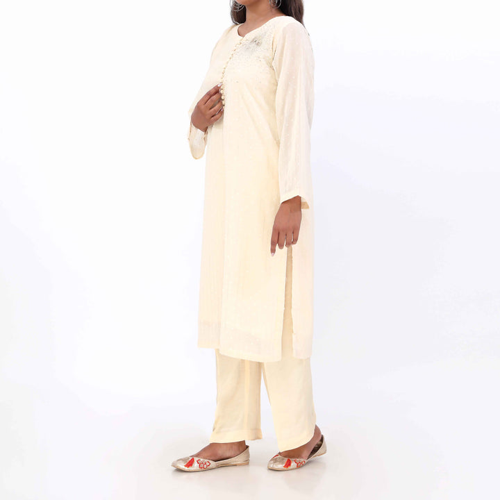 2PC- Embroidered Chiffon Zari Suit PS5373