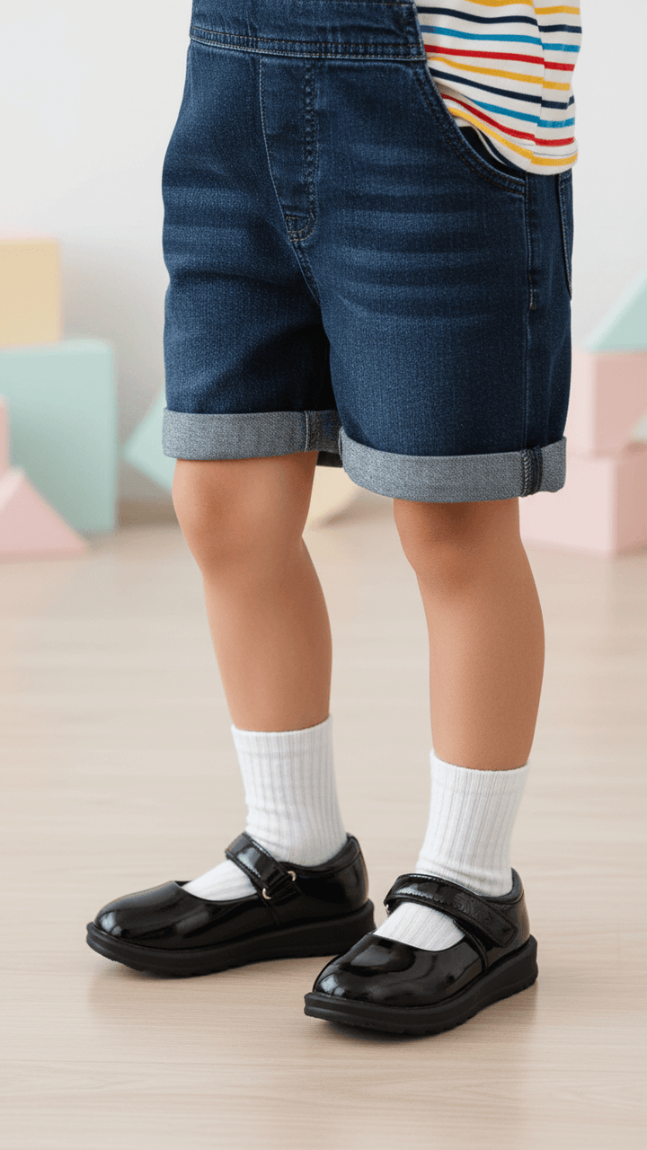 Girls Black Pateint School Shoes SK0050