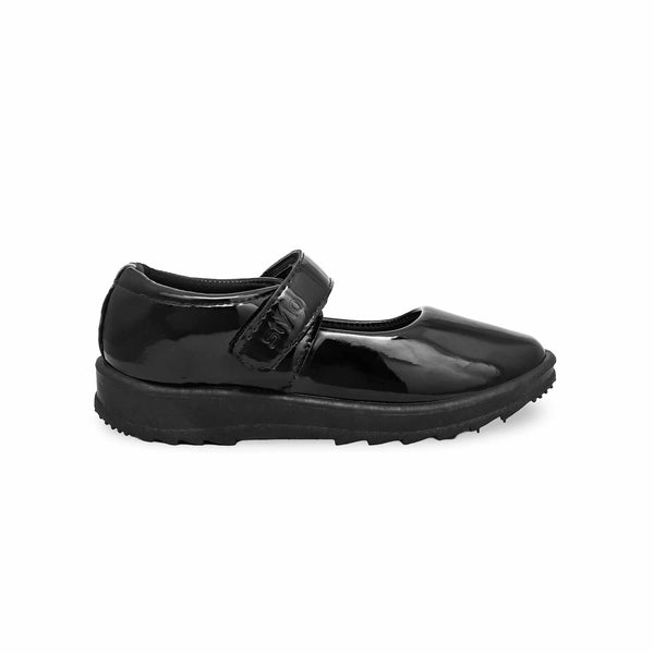 Girls Black Pateint School Shoes SK0051