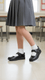 Girls Black Velcro Strap School Shoes SK0053