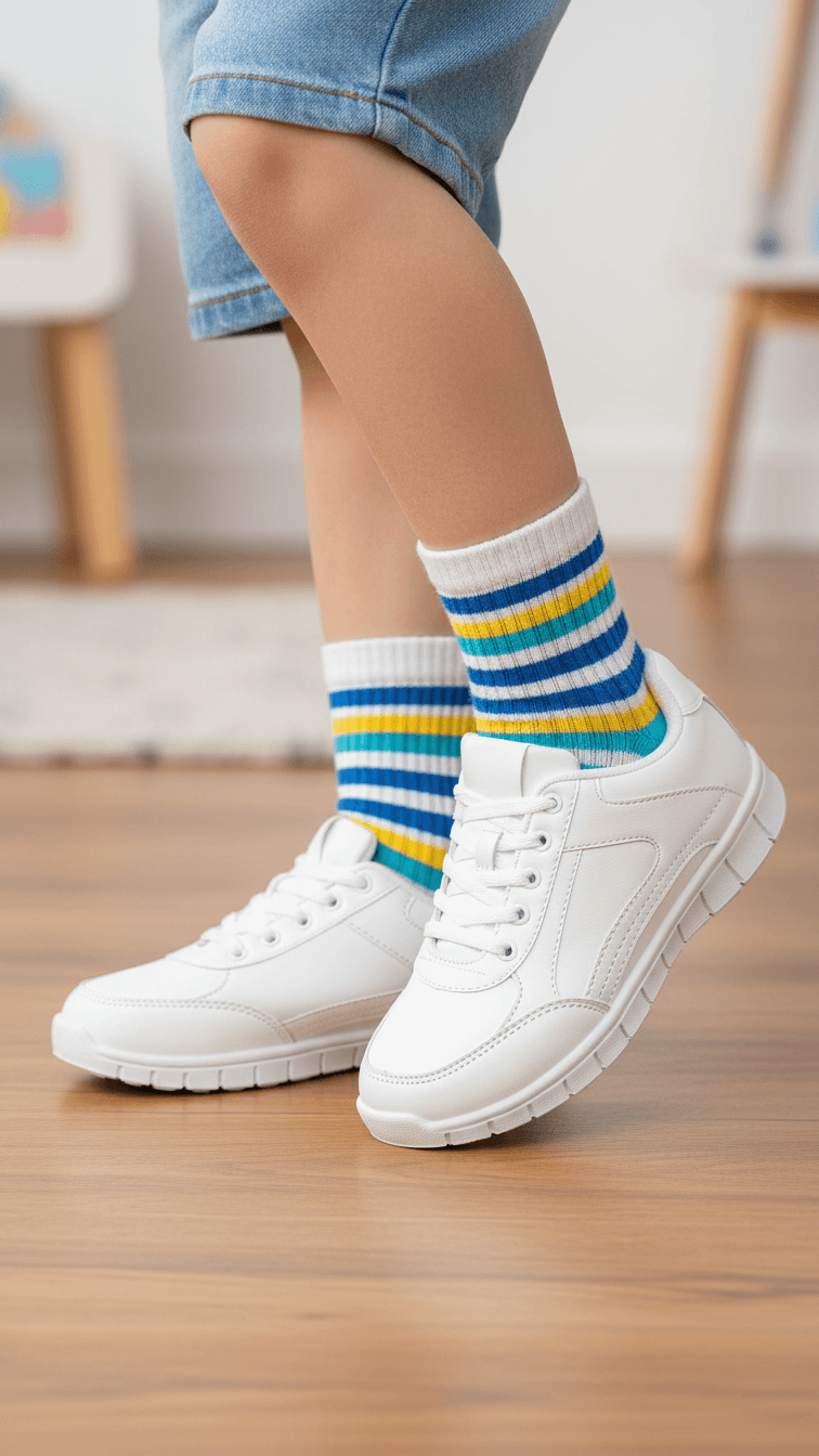 Girls White Sports School Shoes SK0057