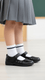 Girls Black Velcro School Shoes SK0058