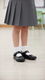 Girls Black Velcro Strap School Shoes SK0059