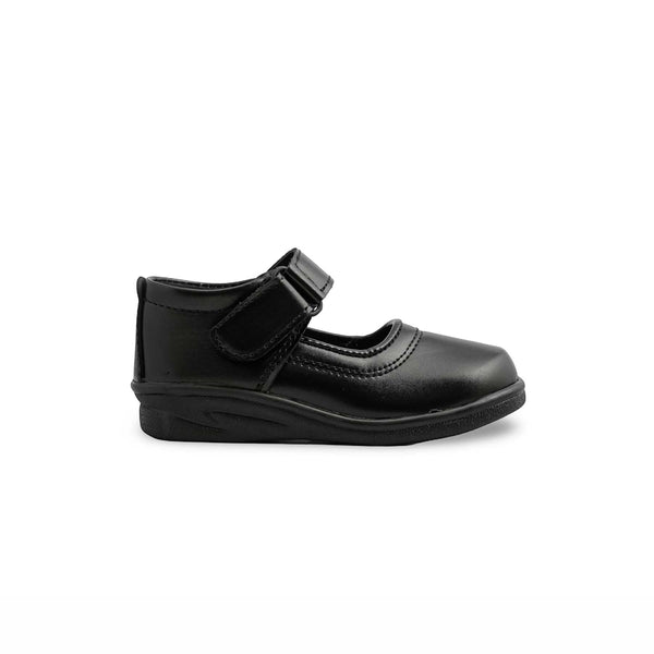 Girls Black Velcro Strap School Shoes SK0070