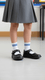 Girls Black Velcro Strap School Shoes SK0071
