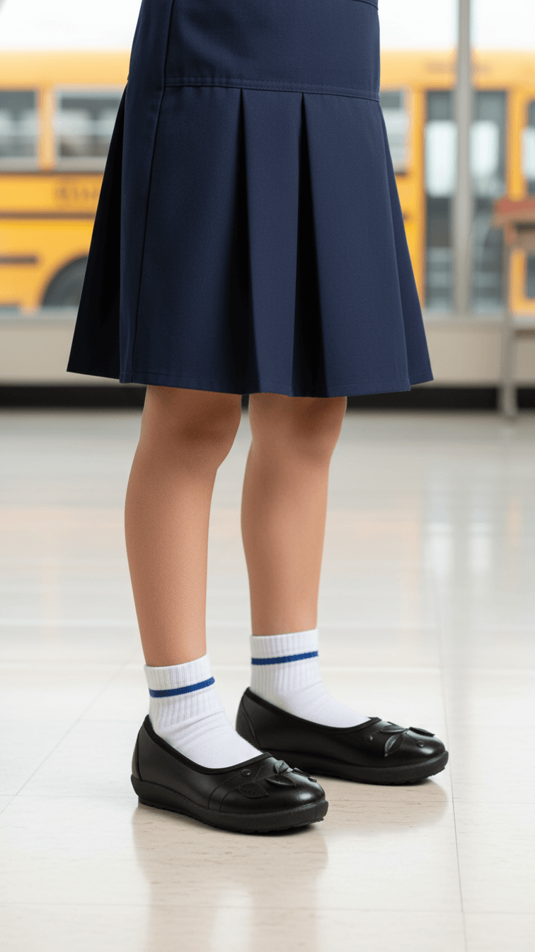 Girls Black School Shoes SK0072