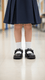 Girls Black Velcro Strap School Shoes SK0078