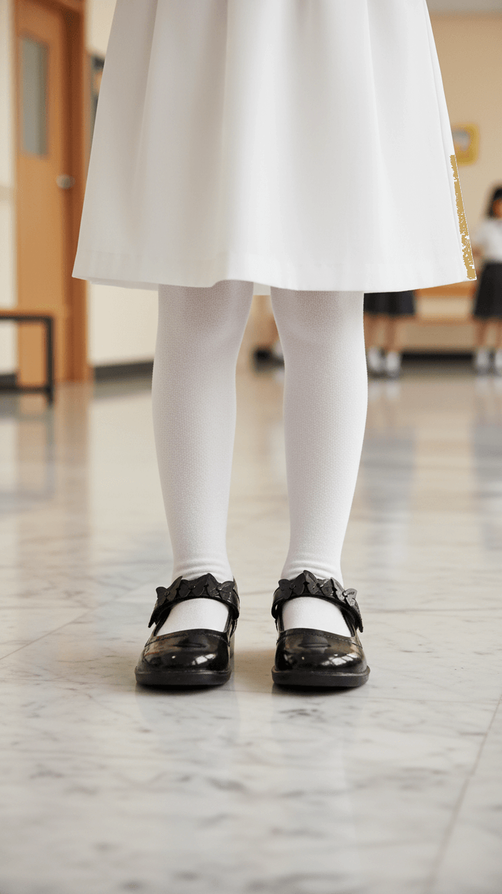 Girls Black Velcro School Shoes SK0079