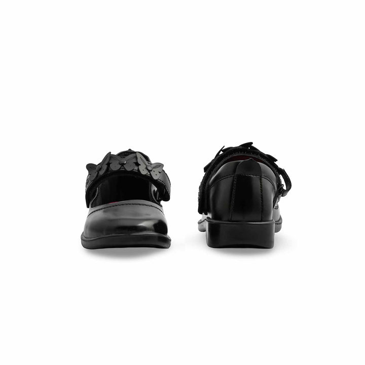 Girls Black Velcro School Shoes SK0079