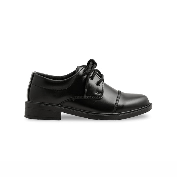 Boys Black Black Lace Up School Shoes SK0082