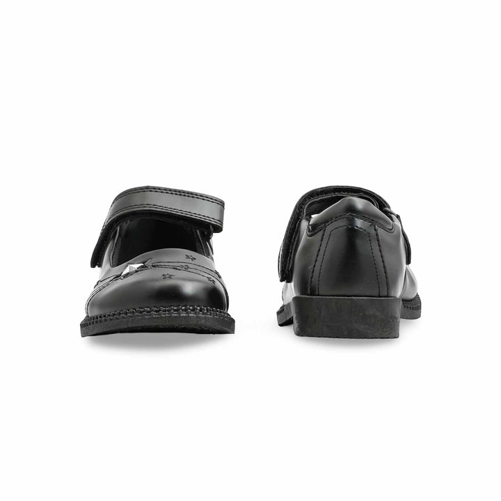 Girls Black Velcro Strap School Shoes SK0087