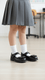 Girls Black Velcro Strap School Shoes SK0088