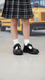 Girls Black Velcro Strap School Shoes SK0090