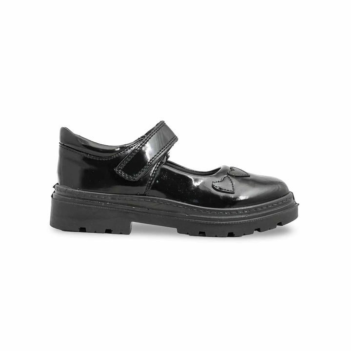 Girls Black Velcro Strap School Shoes SK0092