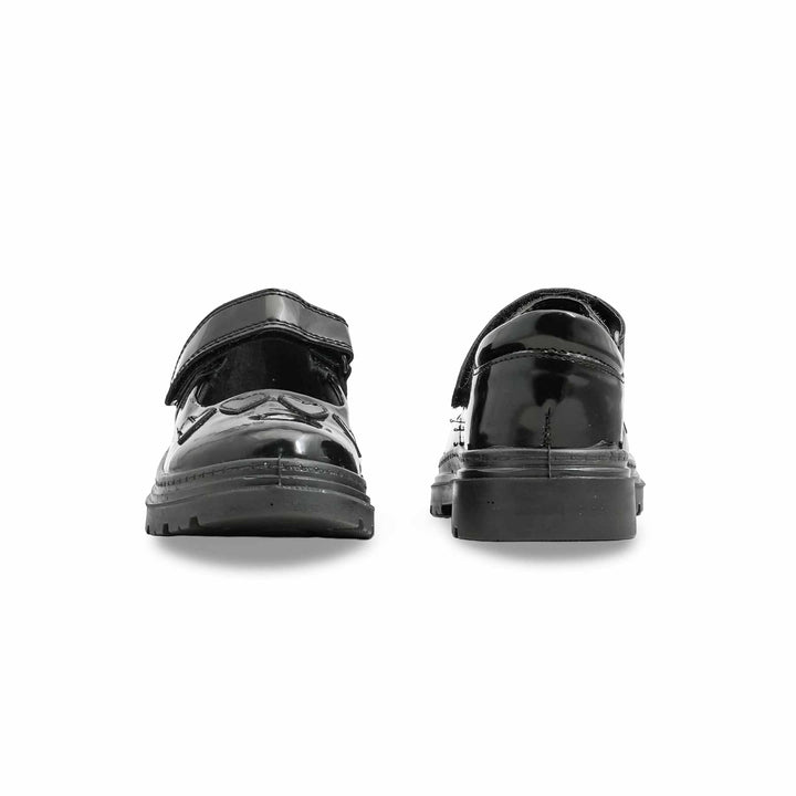 Girls Black Velcro Strap School Shoes SK0092