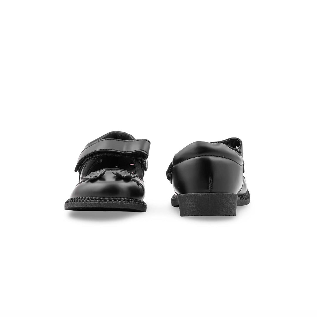 Girls Black Velcro Strap School Shoes SK0095