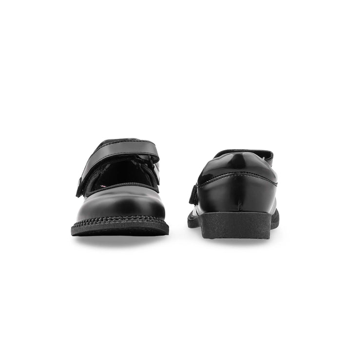 Girls Black Velcro Strap School Shoes SK0099