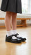 Girls Black Velcro Strap School Shoes SK0099