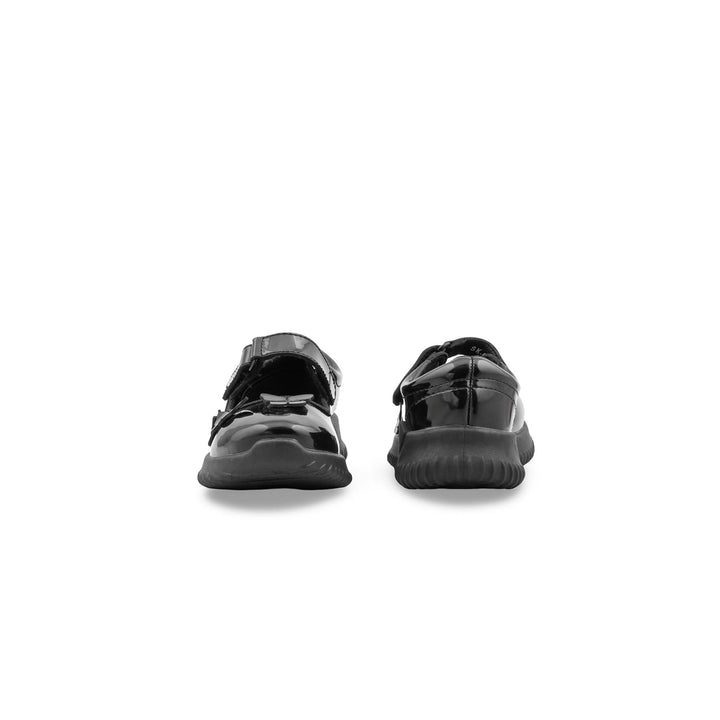 Girls Black Velcro Strap School Shoes SK0101