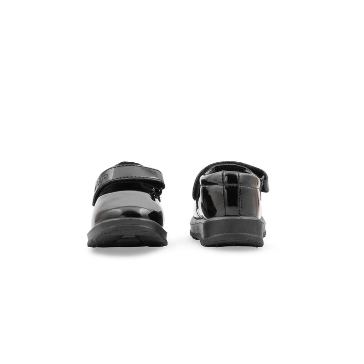 Girls Black Velcro Strap School Shoes SK0104