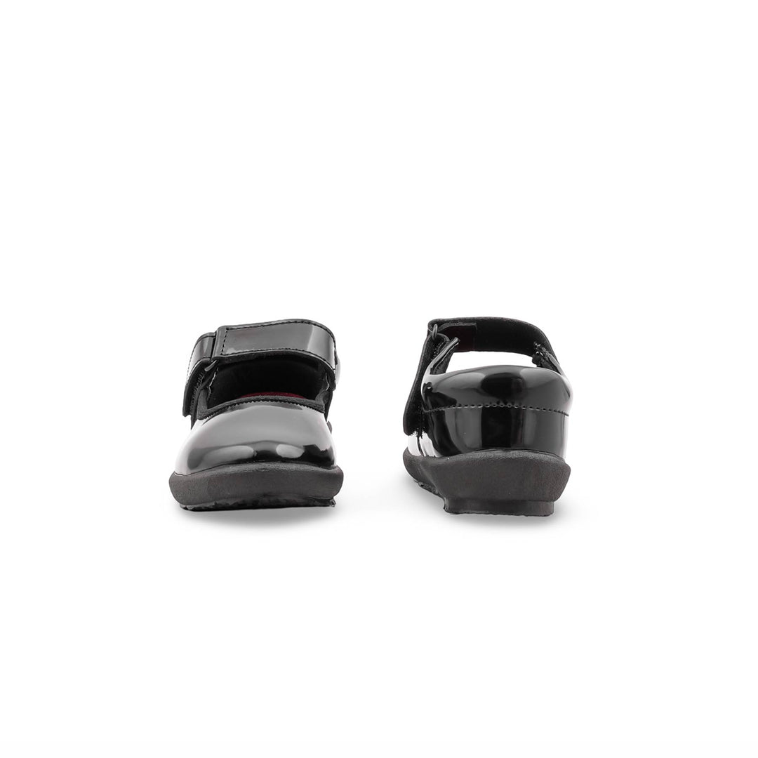 Girls Black Velcro Strap School Shoes SK0118