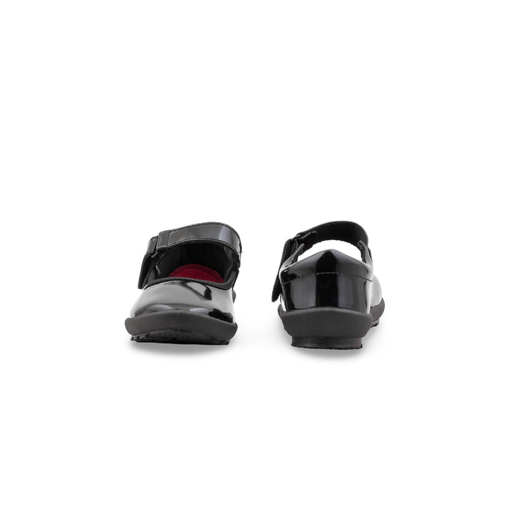 Girls Black Velcro Strap School Shoes SK0119