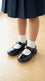 Girls Black Velcro Strap School Shoes SK0119