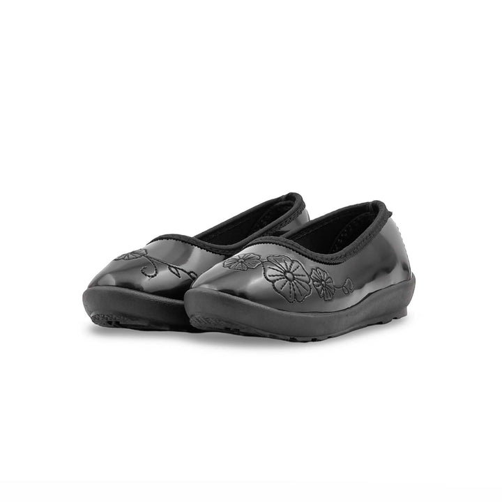 Girls Black School Pumps SK0122