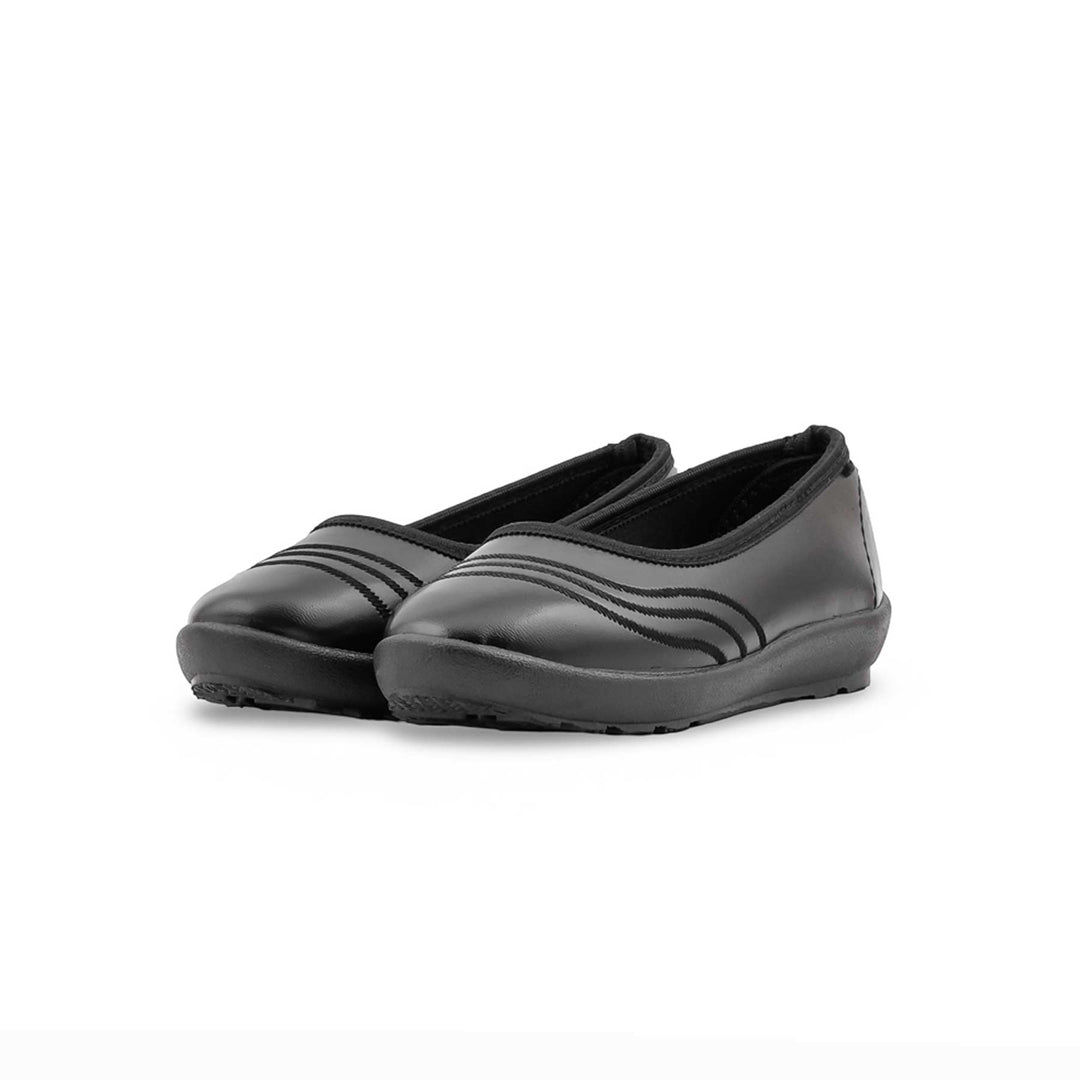 Girls Black School Pumps SK0124