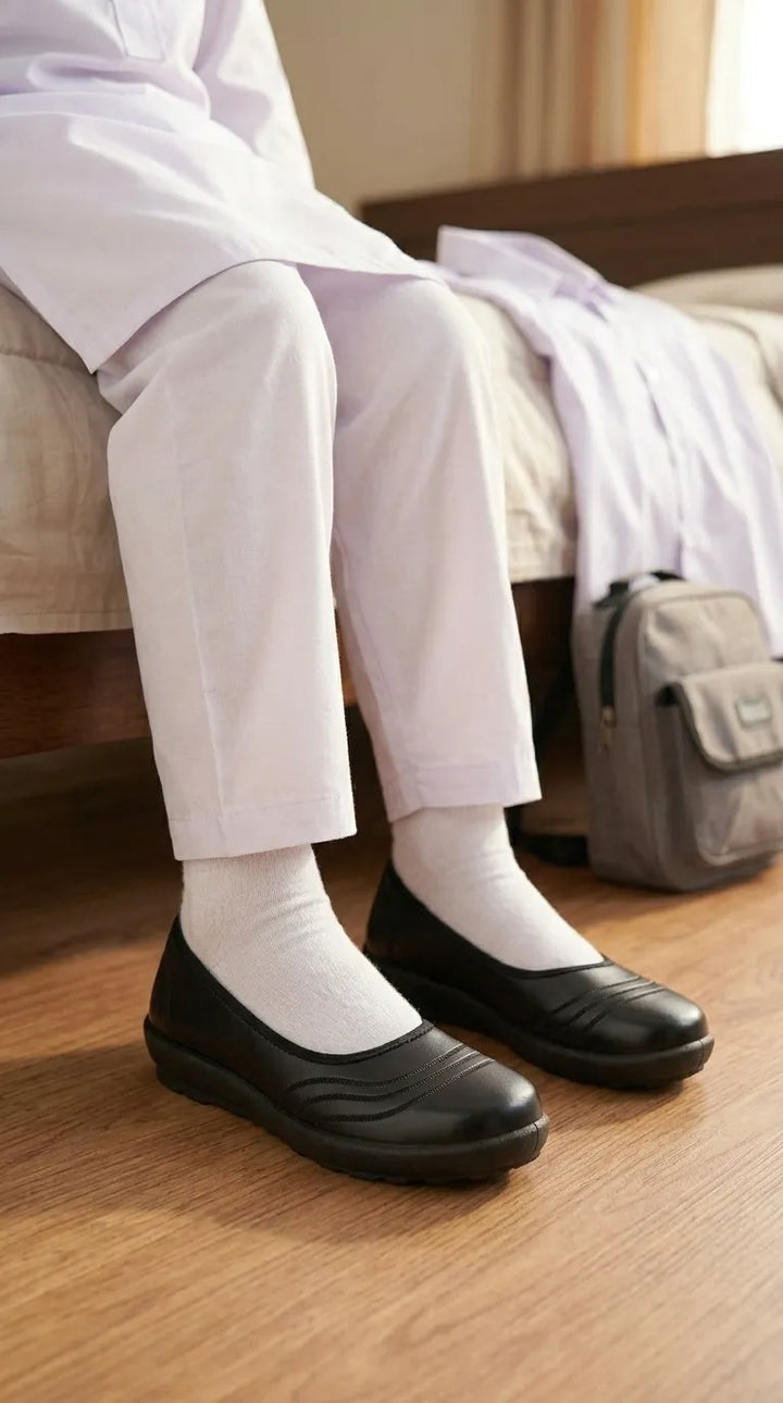 Girls Black School Pumps SK0125