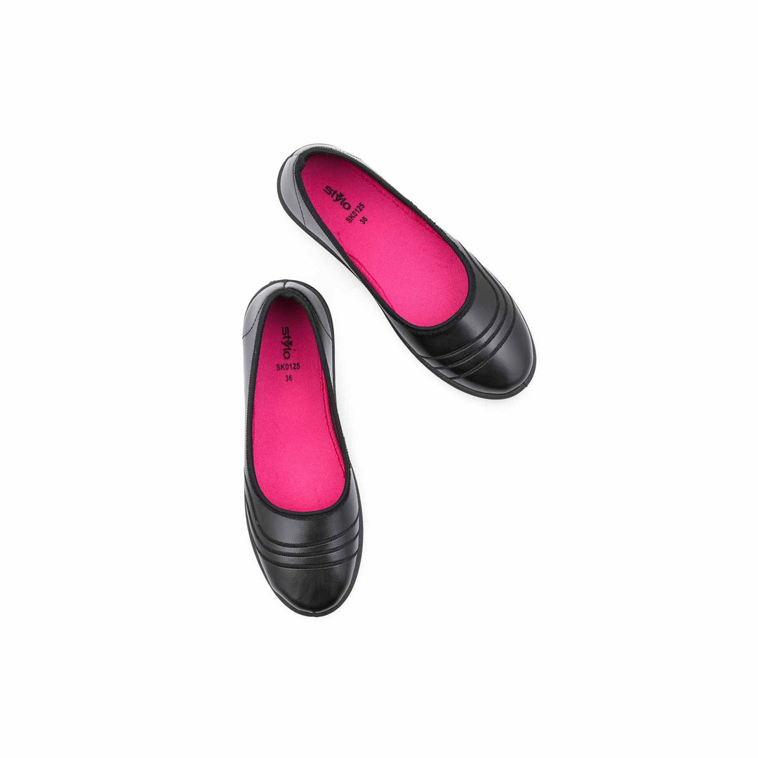 Girls Black School Pumps SK0125