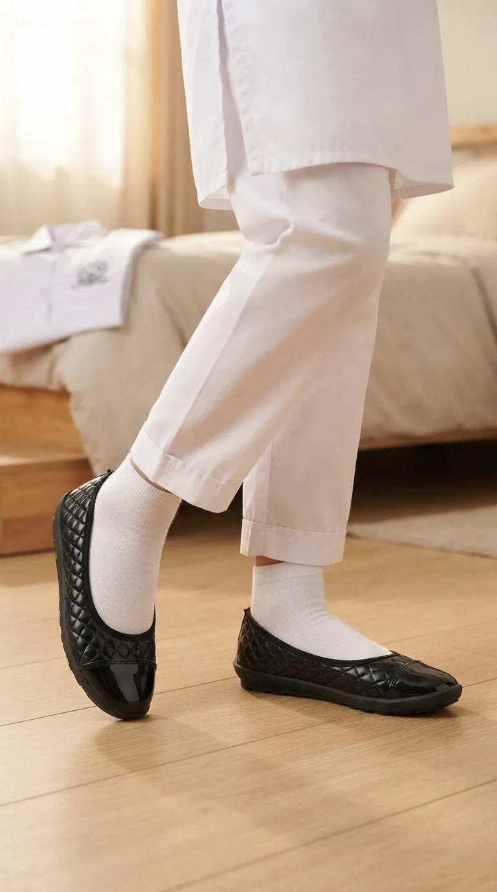 Girls Black School Pumps SK0127