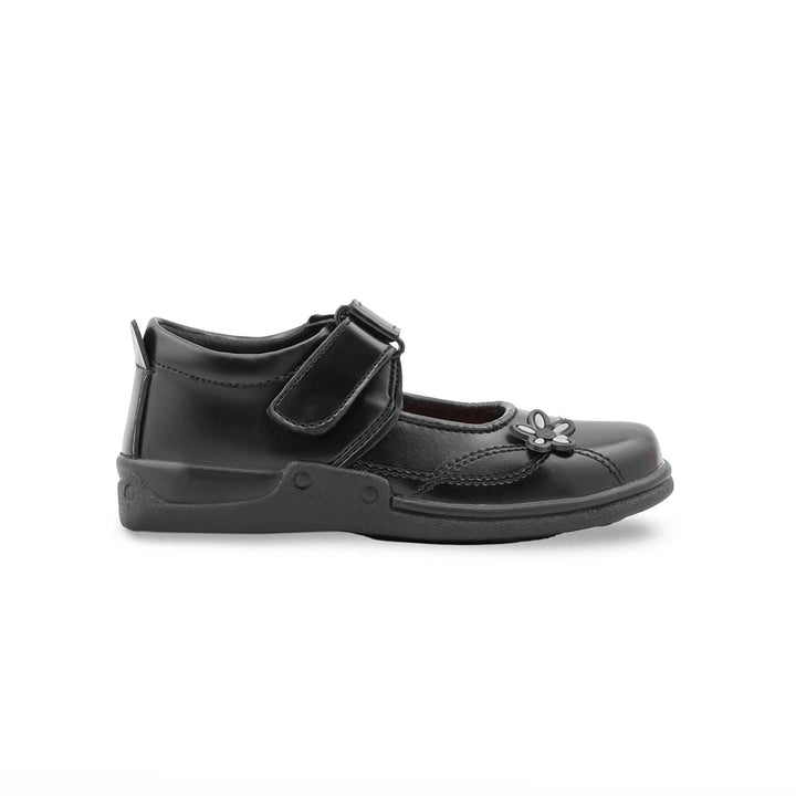 Girls Black Velcro Strap School Shoes SK0134