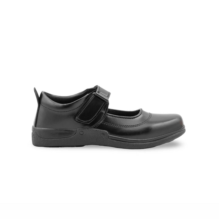 Girls Black Velcro Strap School Shoes SK0135