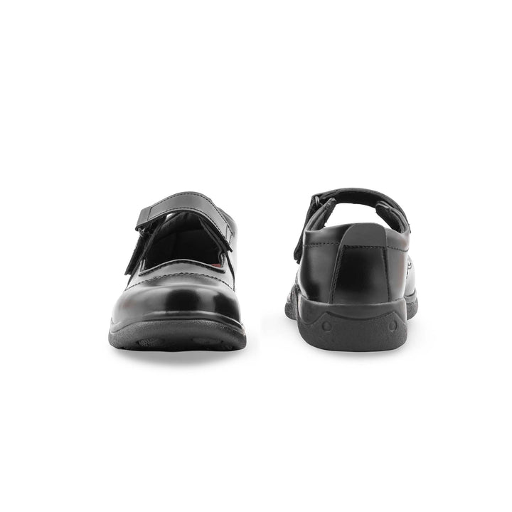Girls Black Velcro Strap School Shoes SK0135