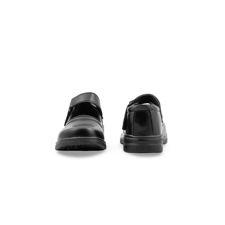 Girls Black Velcro Strap School Shoes SK0137
